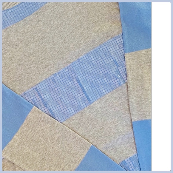 Glittering Old Navy Blue & Gray Strip Sequin Sweater - Picture 8 of 8